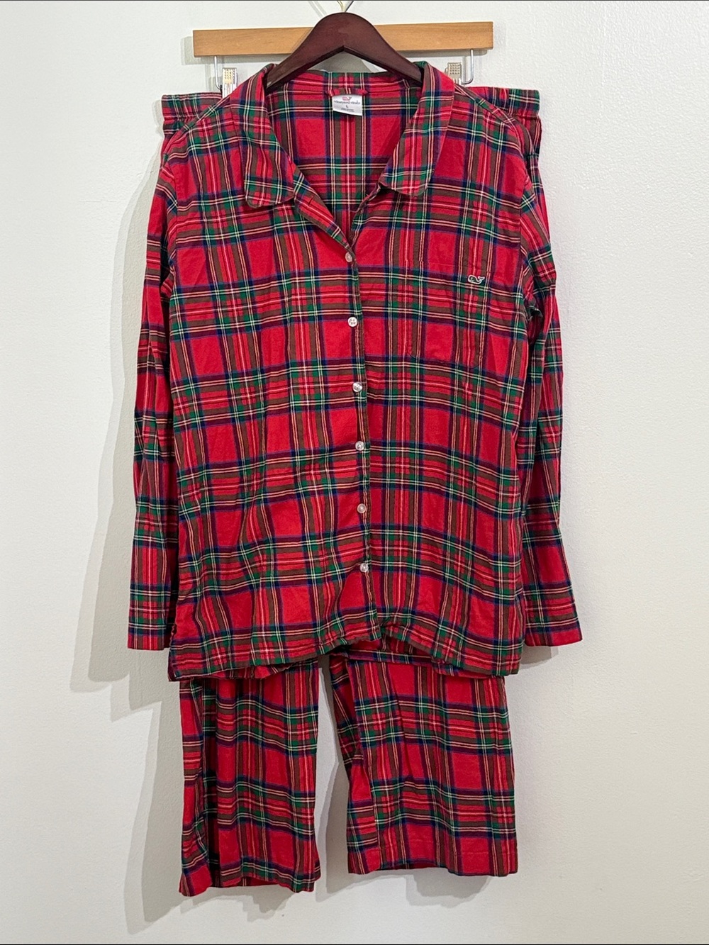 Vineyard Vines Tartan Plaid Flannel Pajama Set Womens Large